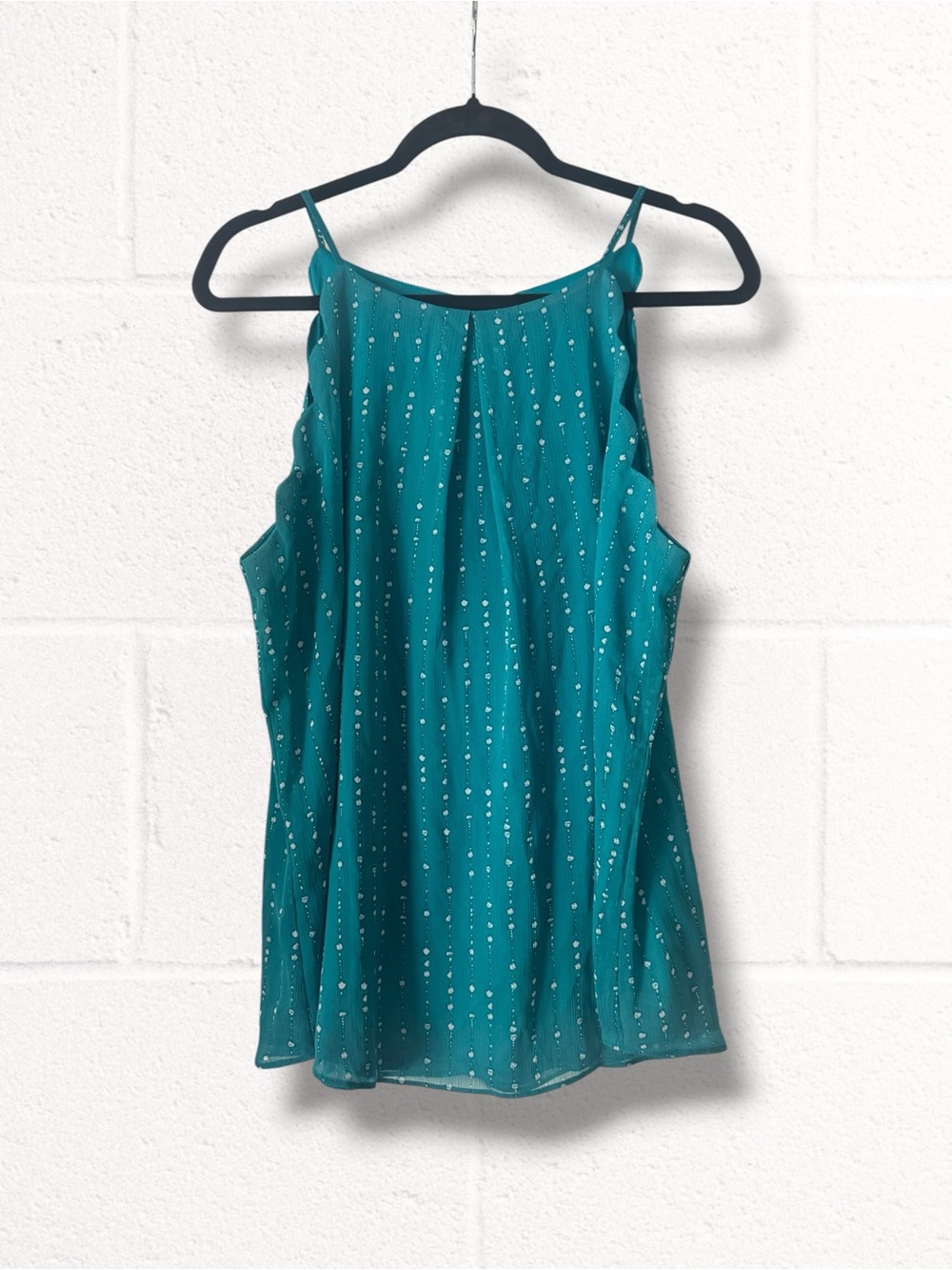 NEW Stitch Fix Fortune + Ivy Teal Scalloped Halter Cami, XL